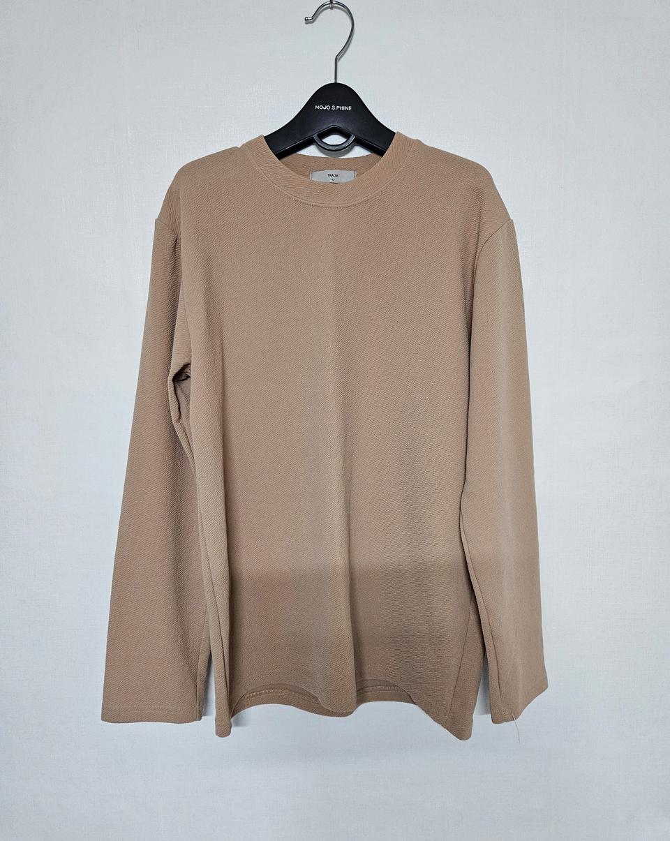 여성 55~66 | 베이지 베이직 루즈핏 긴팔 티셔츠