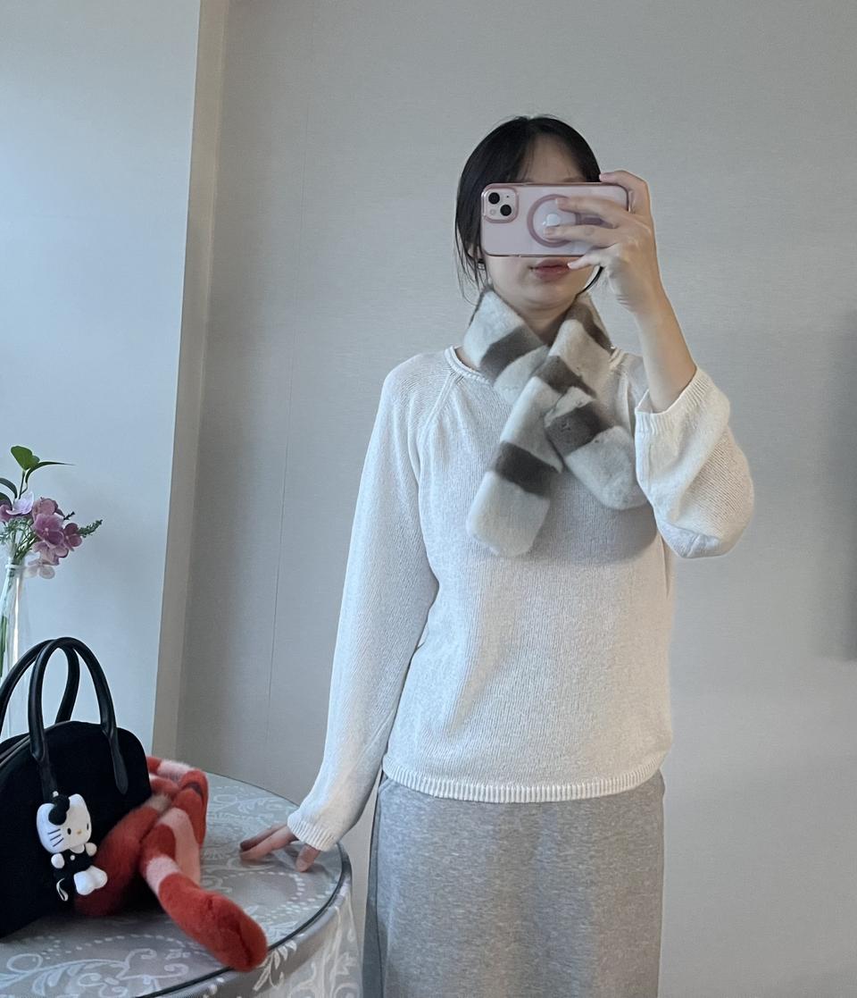 리얼 유럽산 밍크 양면끼움  목도리