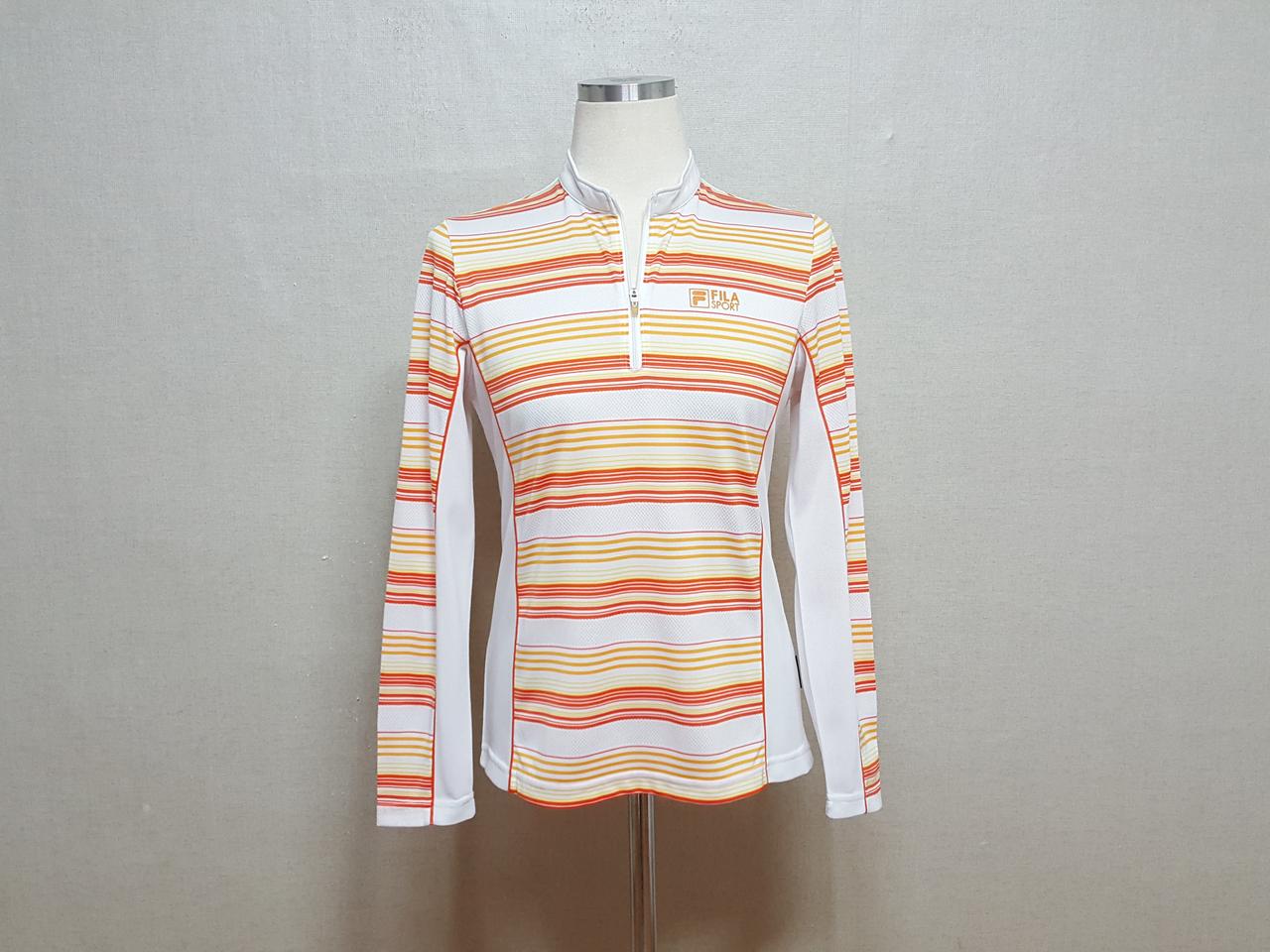 1착/정품)휠라 옵티맥스 기능성 반집업 여성 등산티/골프티 55