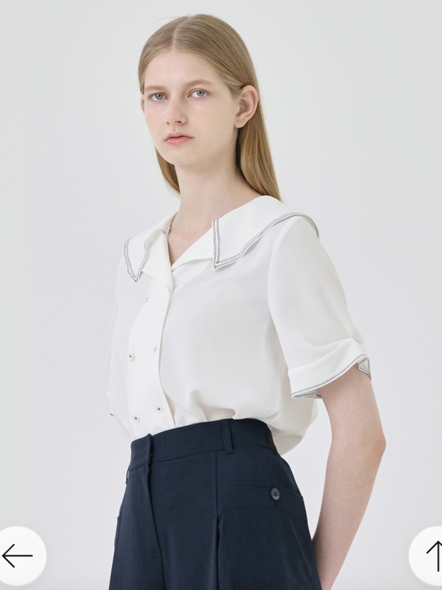 케네스레이디 세일러카라 블라우스