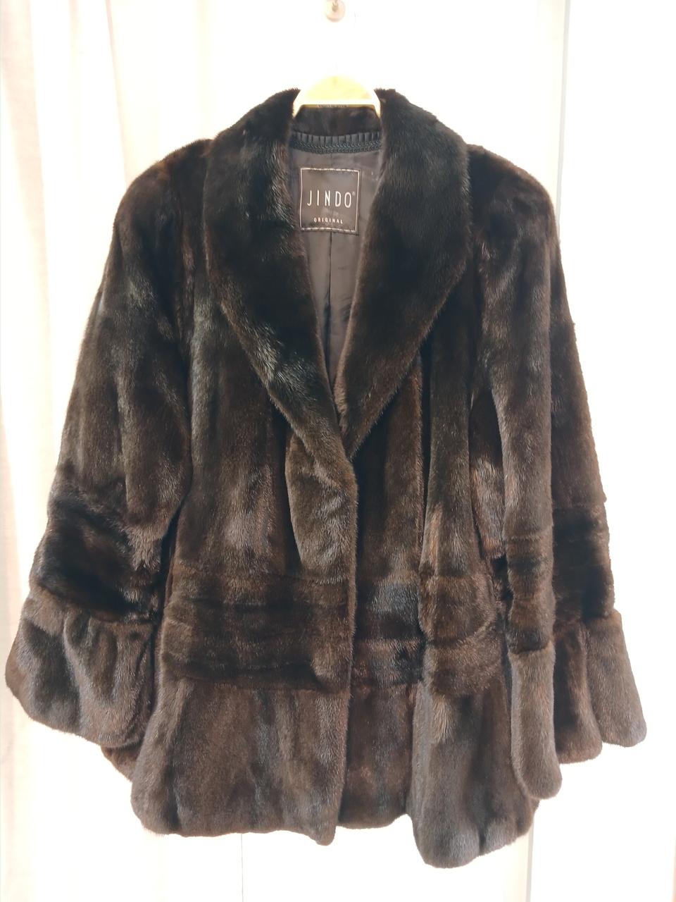 정품 (( 진도모피 블랙그라마 하프코트 )) L