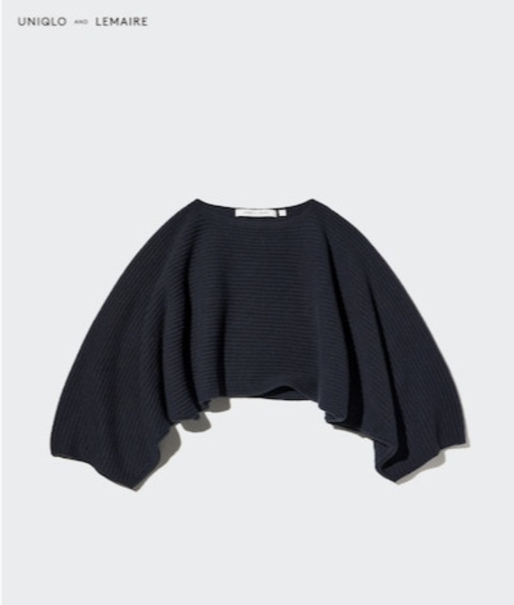 (새제품)유니클로 X 르메르 크롭 니트, 네이비