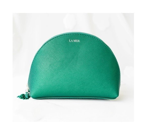 라메르 LA MER 그린 레더 테슬 반원 파우치 (새제품)