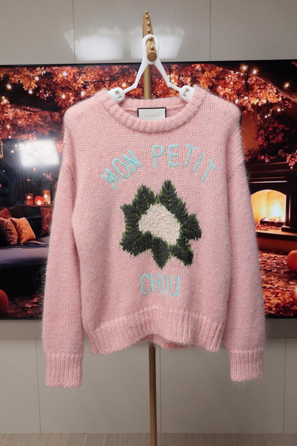 GUCCI 핑크 알파카원단 여성 L