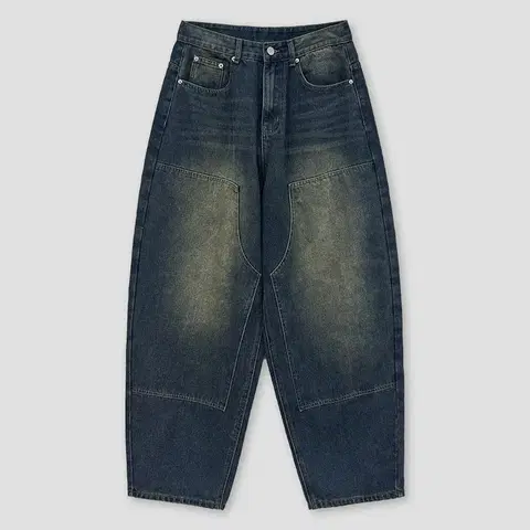 남자 더블니 청바지 진청 더블니팬츠 워싱 워크 포켓 카고