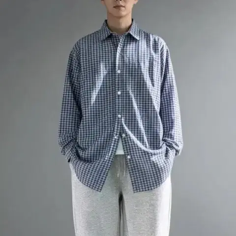 남자 오버핏 체크셔츠 고방체크 빈티지 마들렌 체크남방 격자 루즈핏