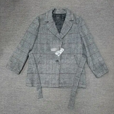 미센스 체크 벨트 자켓 105