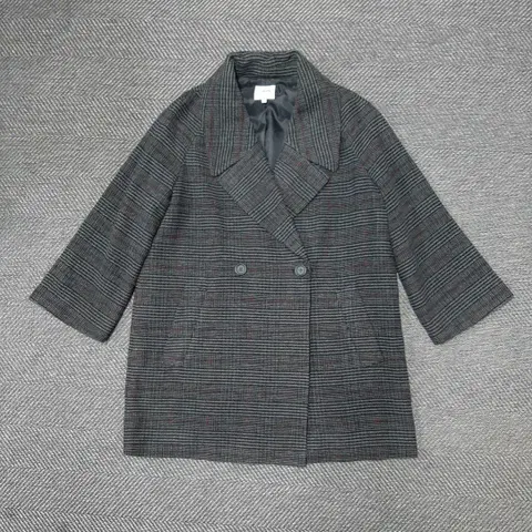 더엣지 체크 반코트 자켓