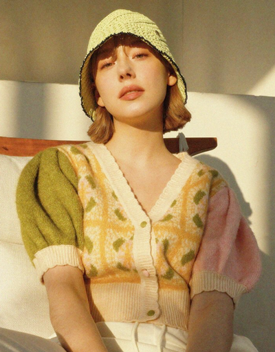 자라 플로랄 자카드 가디건