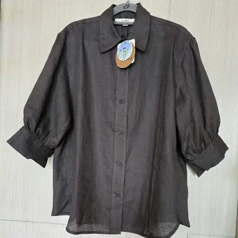 77~88반)새제품/2024.1/SJ WANI 프렌치린넨(아마) 블라우스