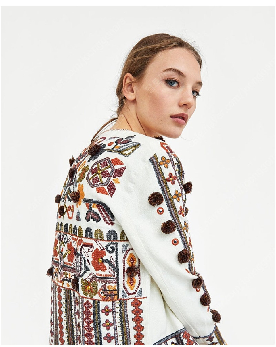 자라 자수 아우터