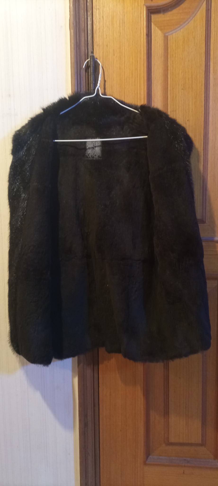 여성 블랙 토끼털/머스크랫퍼 조끼 95