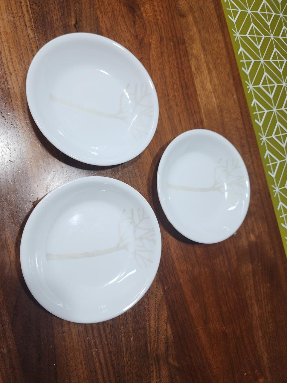 코렐 실버트리 접시 3개 세트