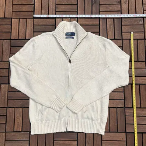 폴로 랄프로렌 아이보리색 집업 니트