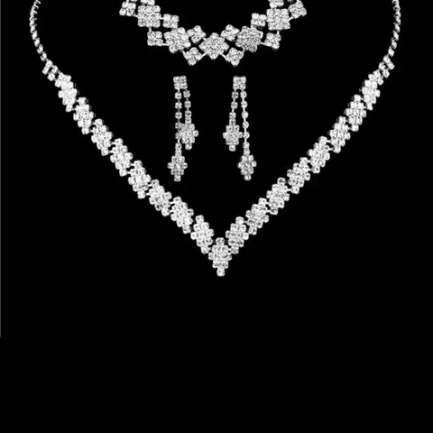 큐빅 목걸이/귀걸이/팔찌 세트