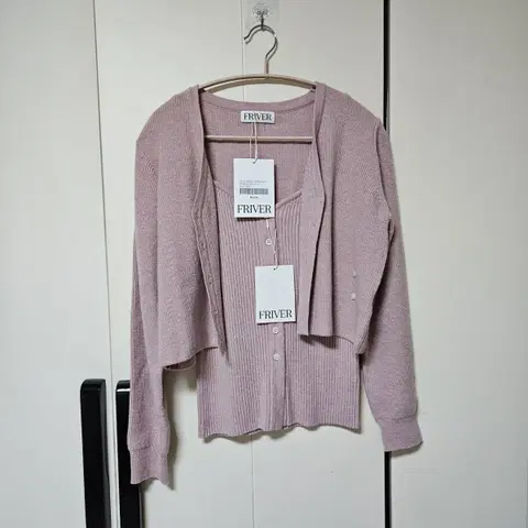 [새상품] 프리버07 Ribbed 2way cardigan set