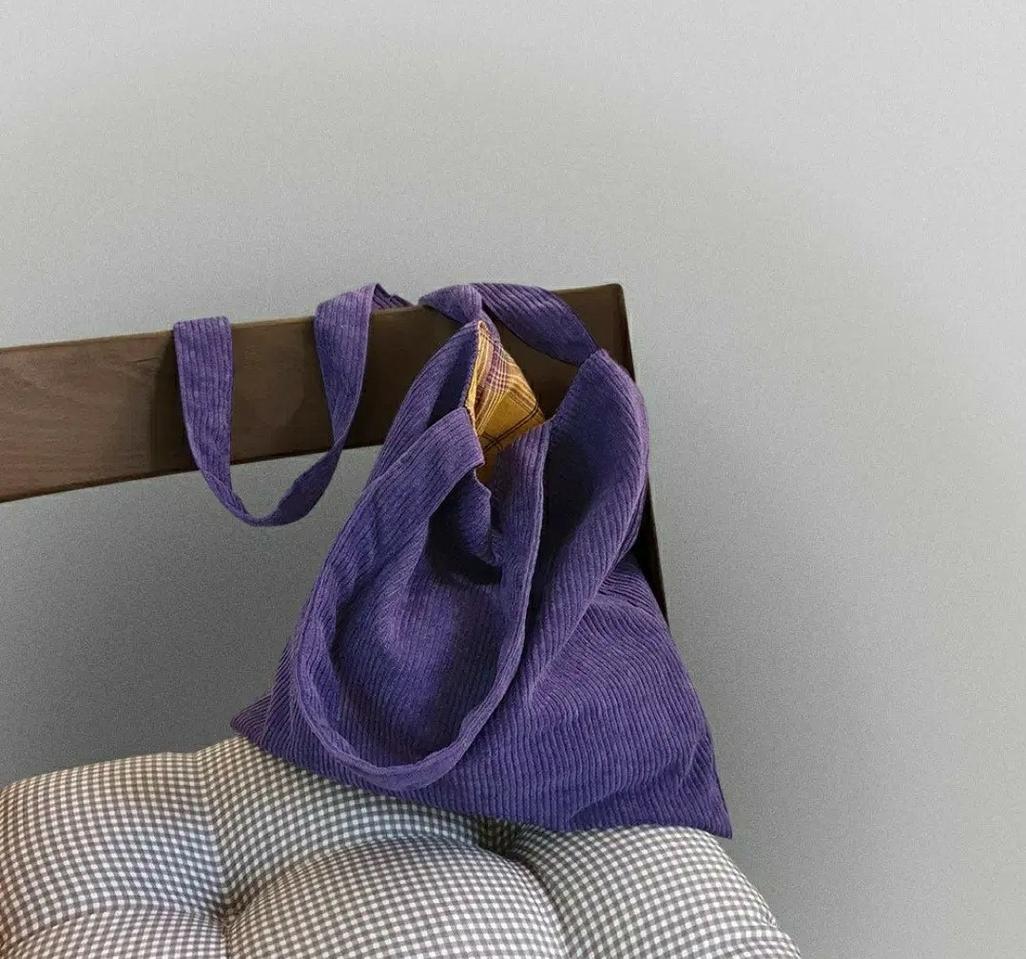 코듀로이 퍼플백