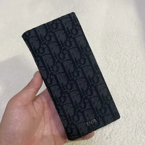 디올 오블리크 자카드 장지갑 블랙 정품