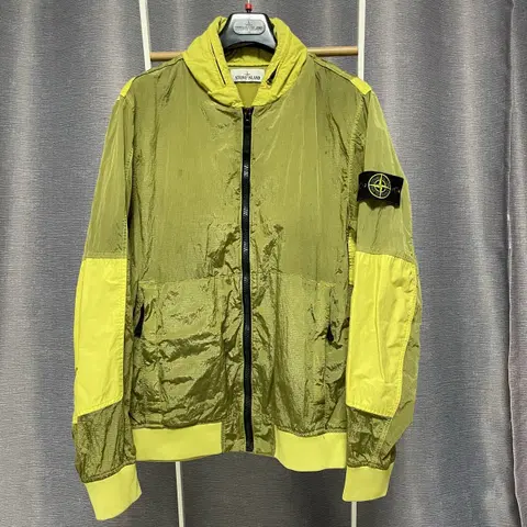 [ L ] 스톤아일랜드 나일론메탈 와트로 립스탑 투톤 바람막이 자켓