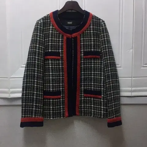 VISIT 비지트인뉴욕 배색 트위드 자켓