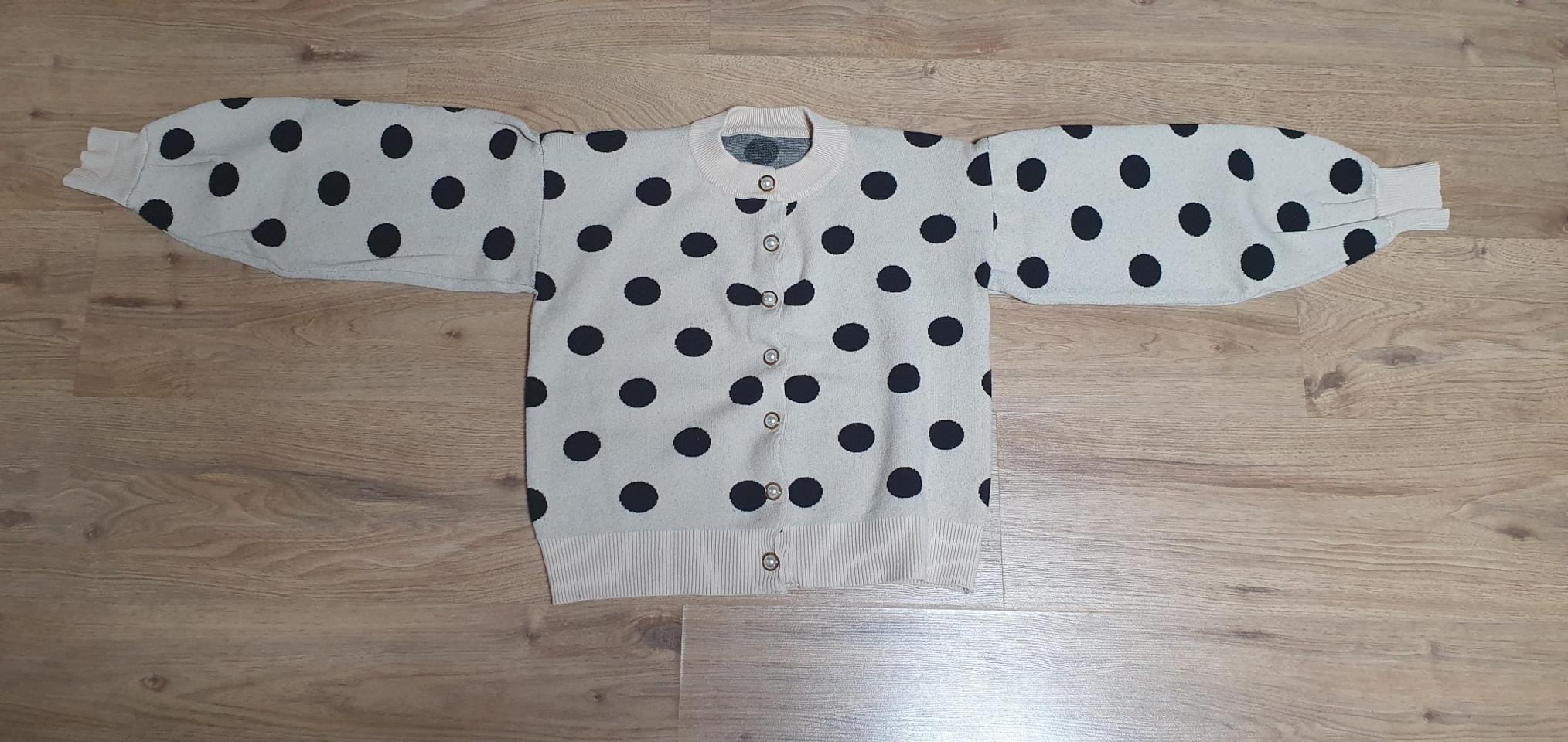 보세 여자 도트 카디건