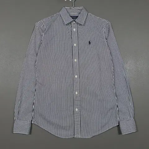 여성 S) 폴로 랄프로렌 신형 포니 스트라이프 셔츠 남방 커스텀핏