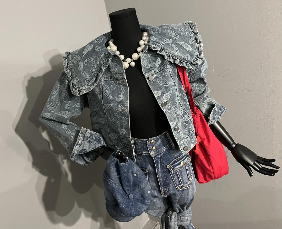 페이즐리청자켓/빅카라데님자켓/데님자켓