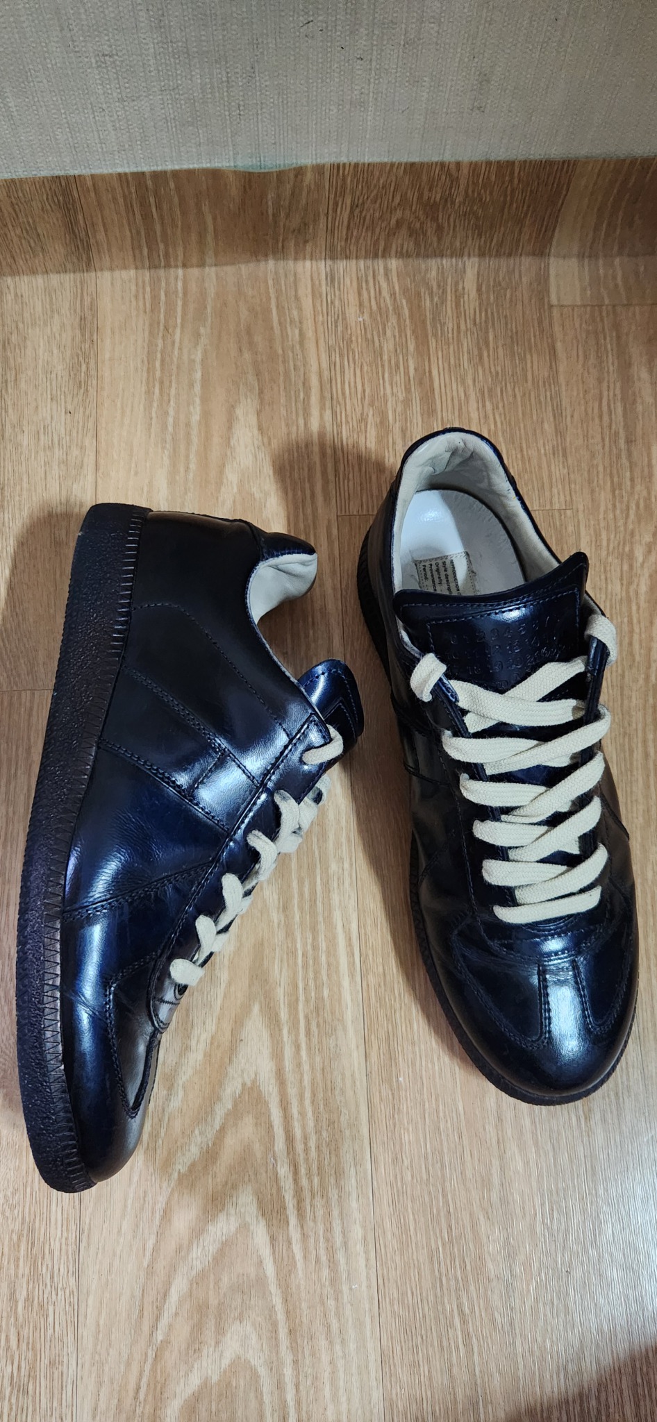 (37.5/240)메종마르지엘라 독일군 스니커즈 블랙레더