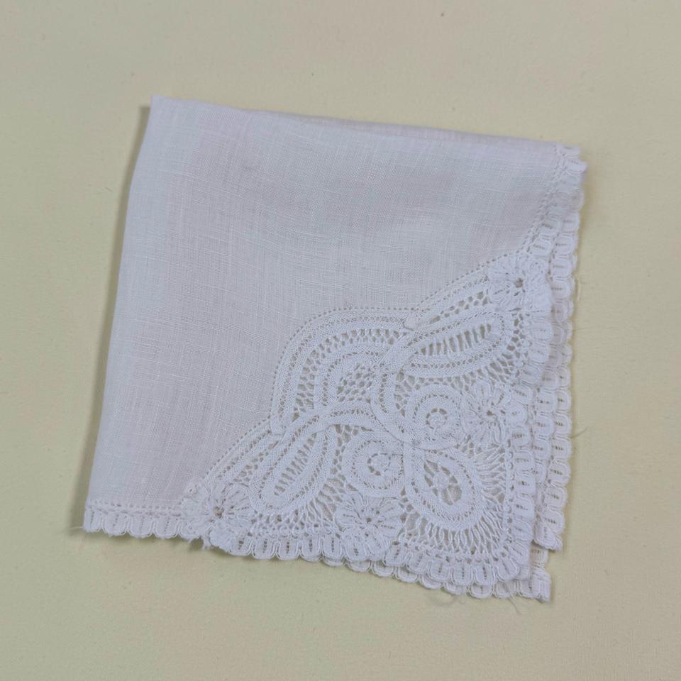 일본빈티지 레이스 흰색 손수건