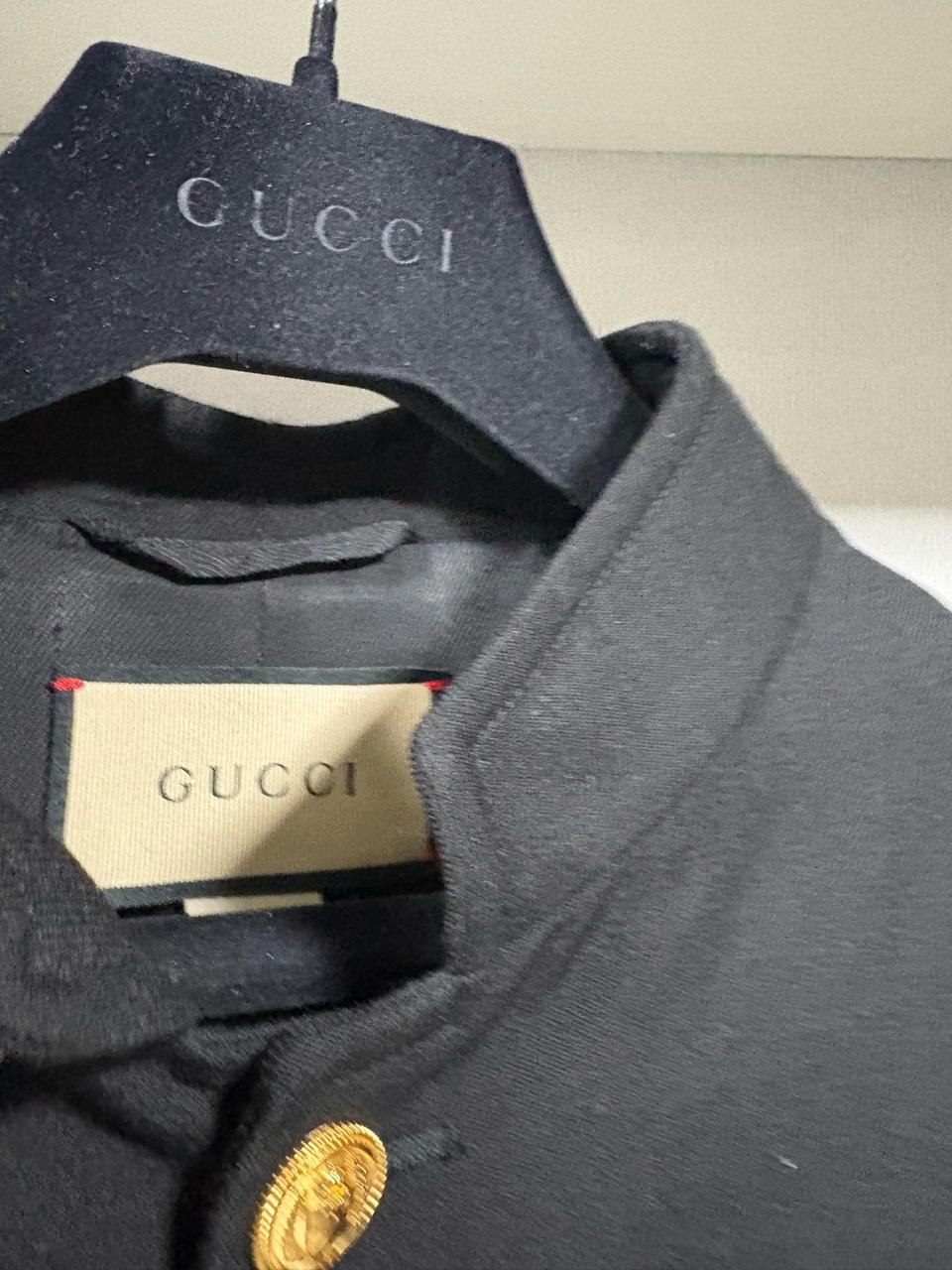 구찌 금장 버튼 차이나 카라 자켓