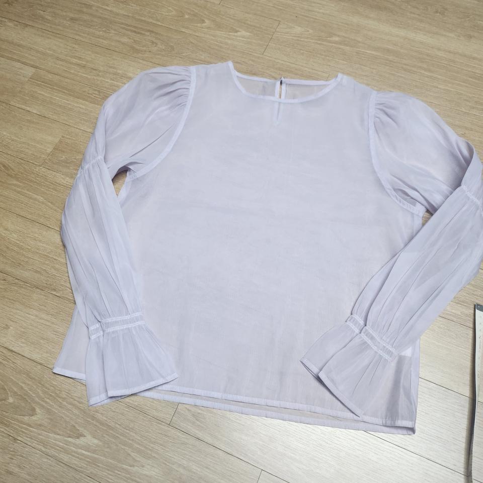 새것)연보라 시스루 블라우스