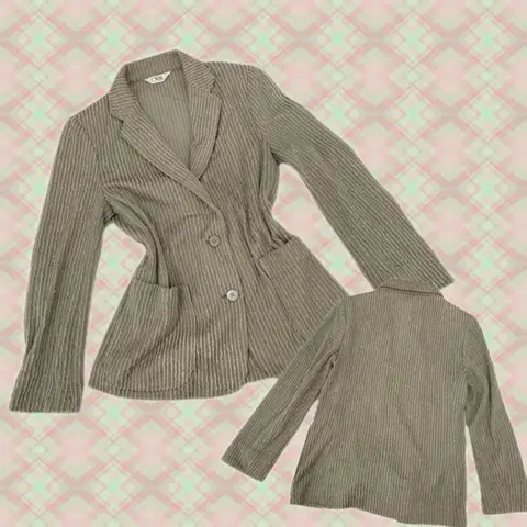 일본빈티지 가을 그런지 에스닉 그물 자켓 브라운 마이 정장 아우터