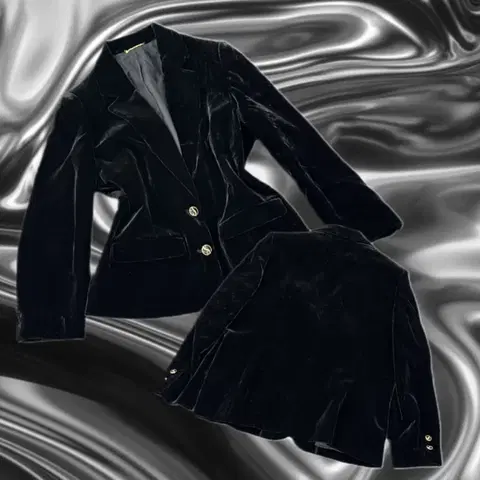 일본빈티지 고딕 고스로리 블랙 벨벳 하이앤드 자켓
