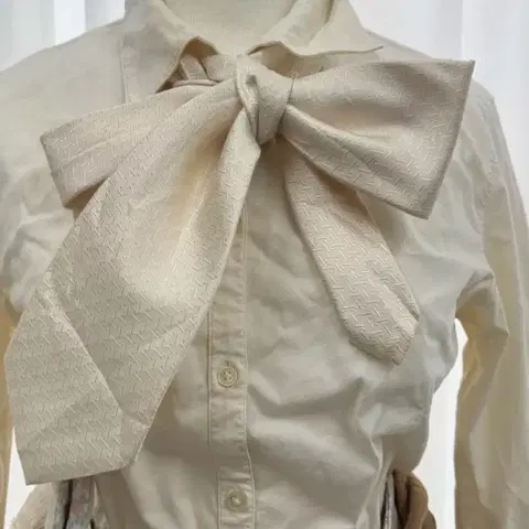 일본 빈티지 레트로 악세사리 아이보리 헤링본 무늬 넥타이