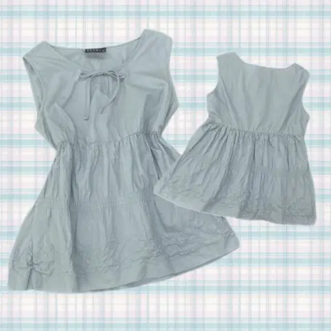 빈티지 히메갸루 모리걸 에스닉 이태리 캉캉 하늘색 민소매