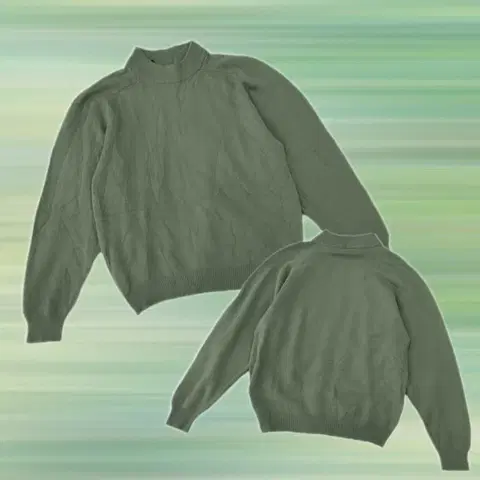 일본빈티지 가을 말차 그린 베이직 오버핏 그런지 긴팔 니트 스웨터