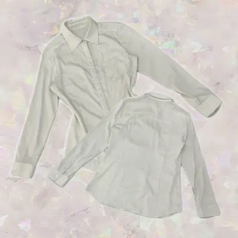 일본빈티지 NOLLEYs라떼갸루 라인 슬림핏 베이지 긴팔셔츠