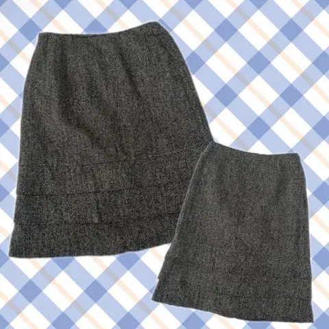 일본빈티지 라떼갸루 가을 모직 오리엔탈 브라운 미디스커트