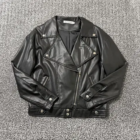 빈티지9. 비건레더 남여 오버핏 라이더 자켓