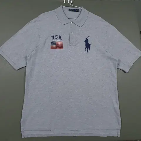 XL) 폴로 랄프로렌 신형 USA 성조기 빅포니 반팔 카라티 피케 셔츠
