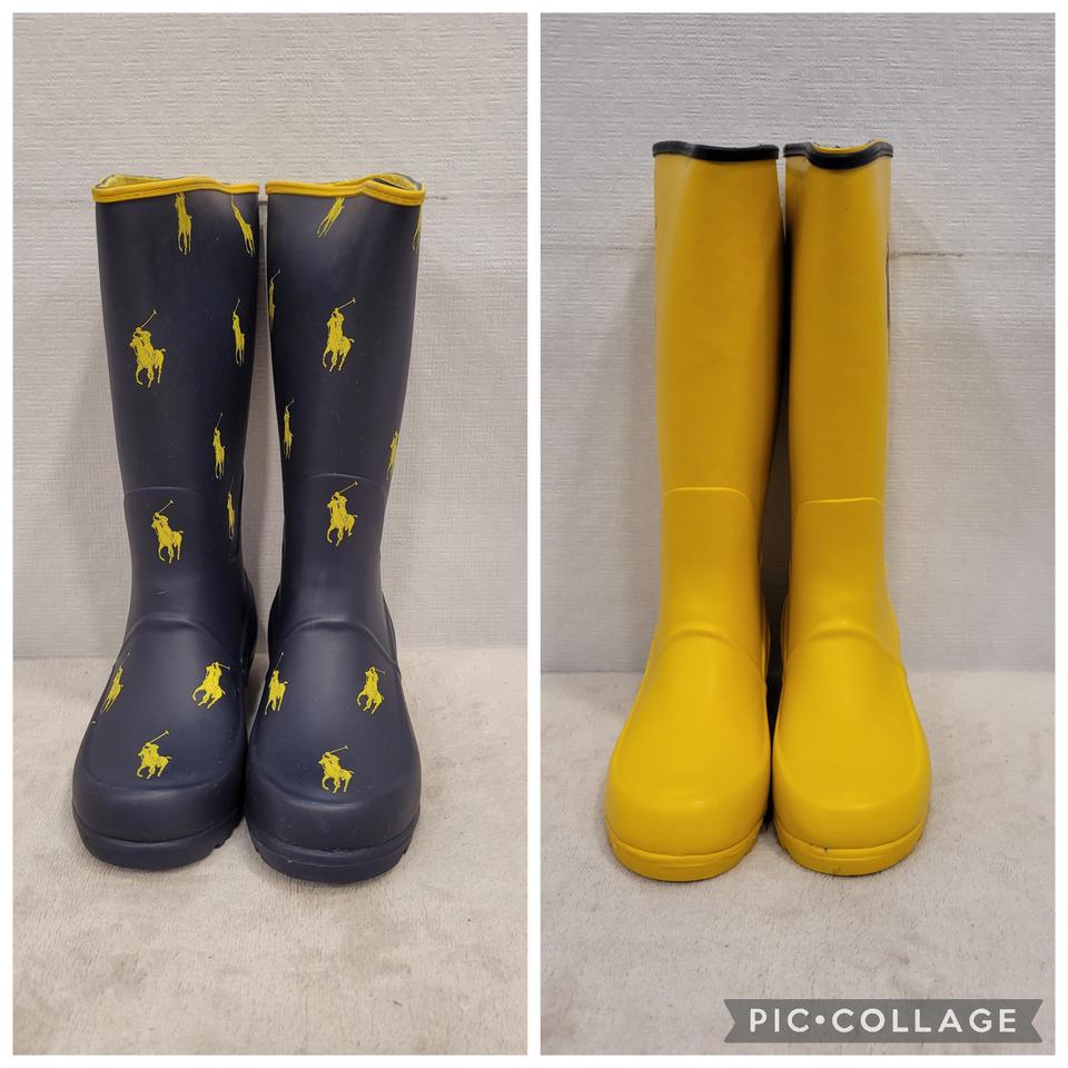 폴로 랄프로렌 아동 레인부츠 네이비/옐로우 180/190