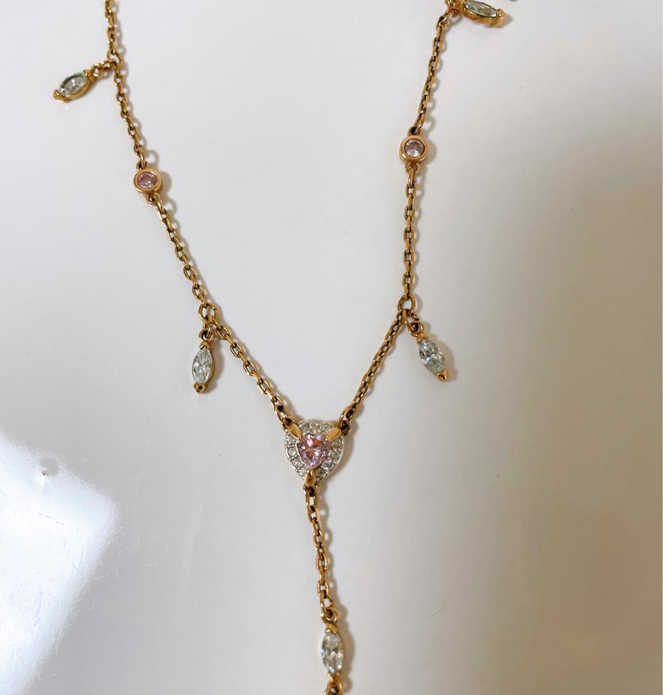 파격특가/스와로브스키 정품 하트 드롭 목걸이 길이조절용이