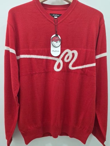 말본골프 M스크립트 스웨터 레드 100(L) 새상품..남..