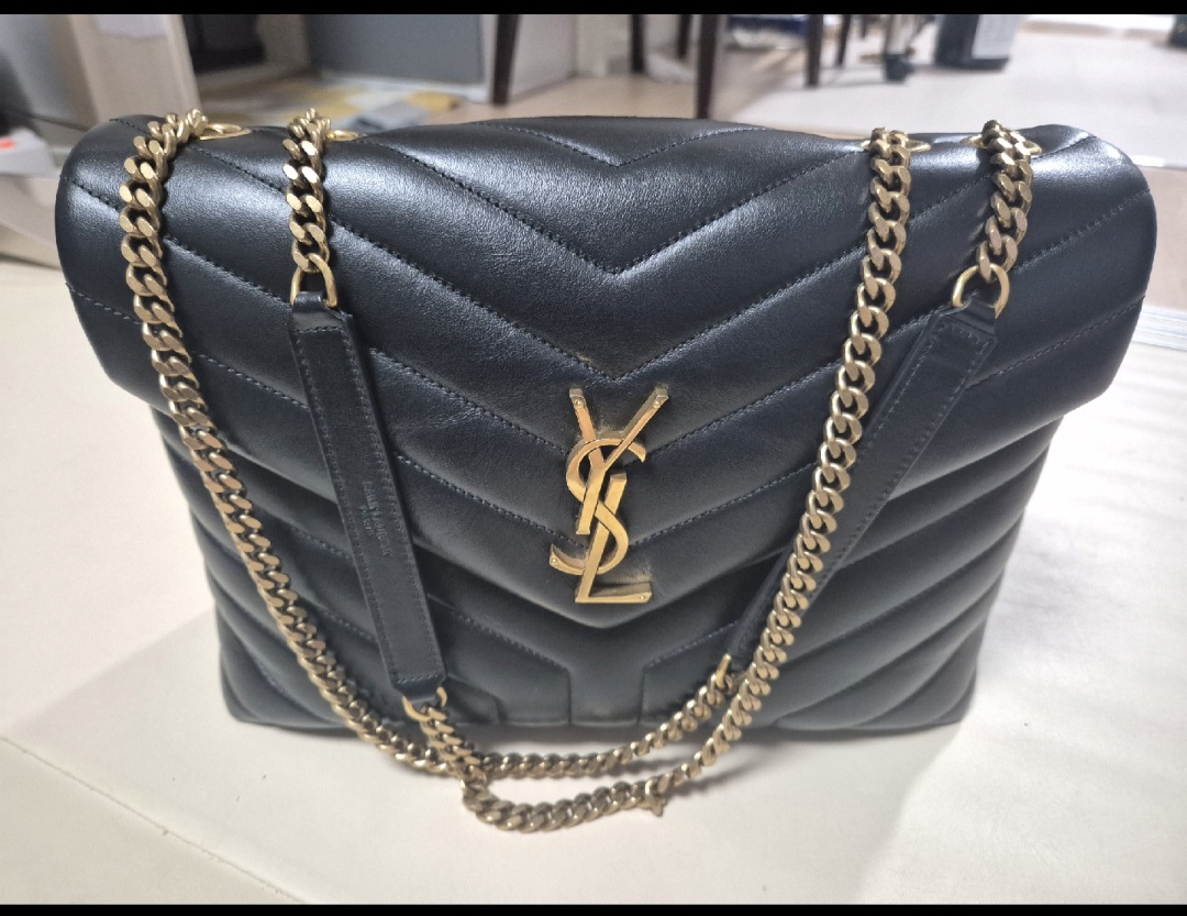 생로랑 루루백 블랙 금장 체인