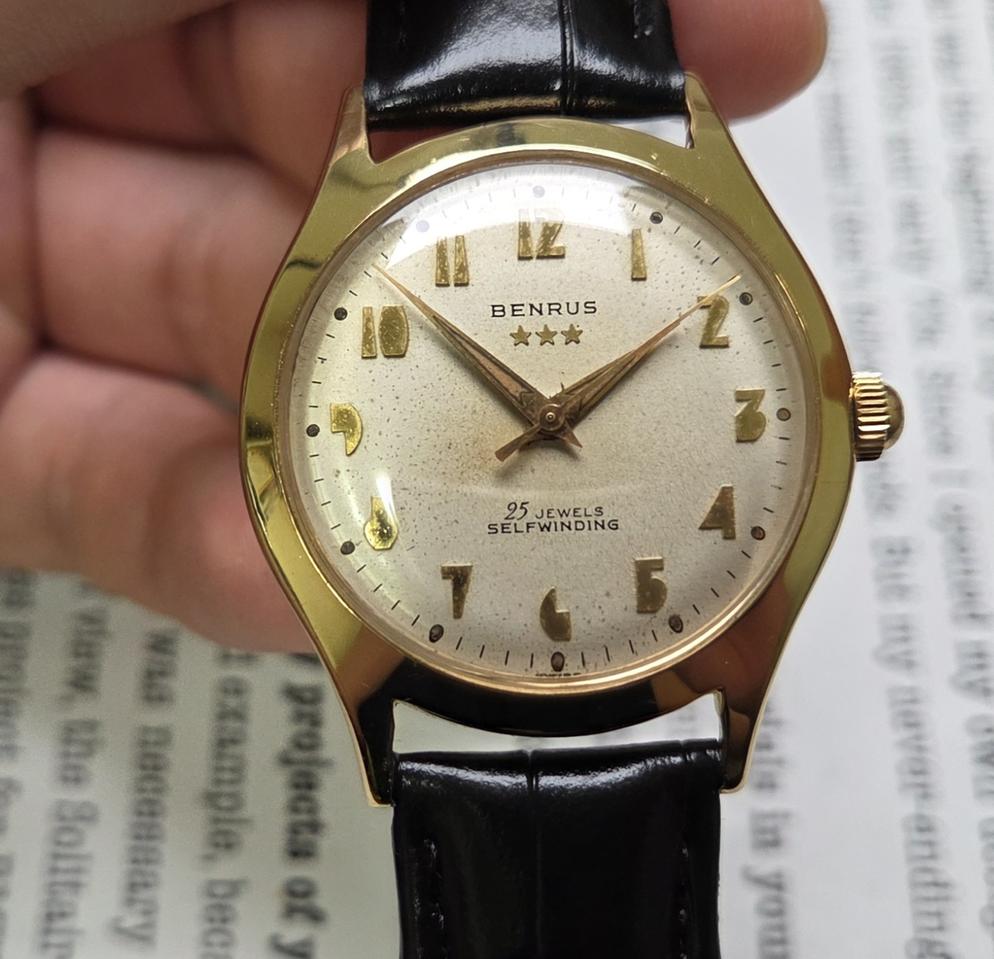 레어] 빈티지 벤루스 쓰리스타 칼침핸즈 25쥬얼 아라빅다이얼 오토매틱