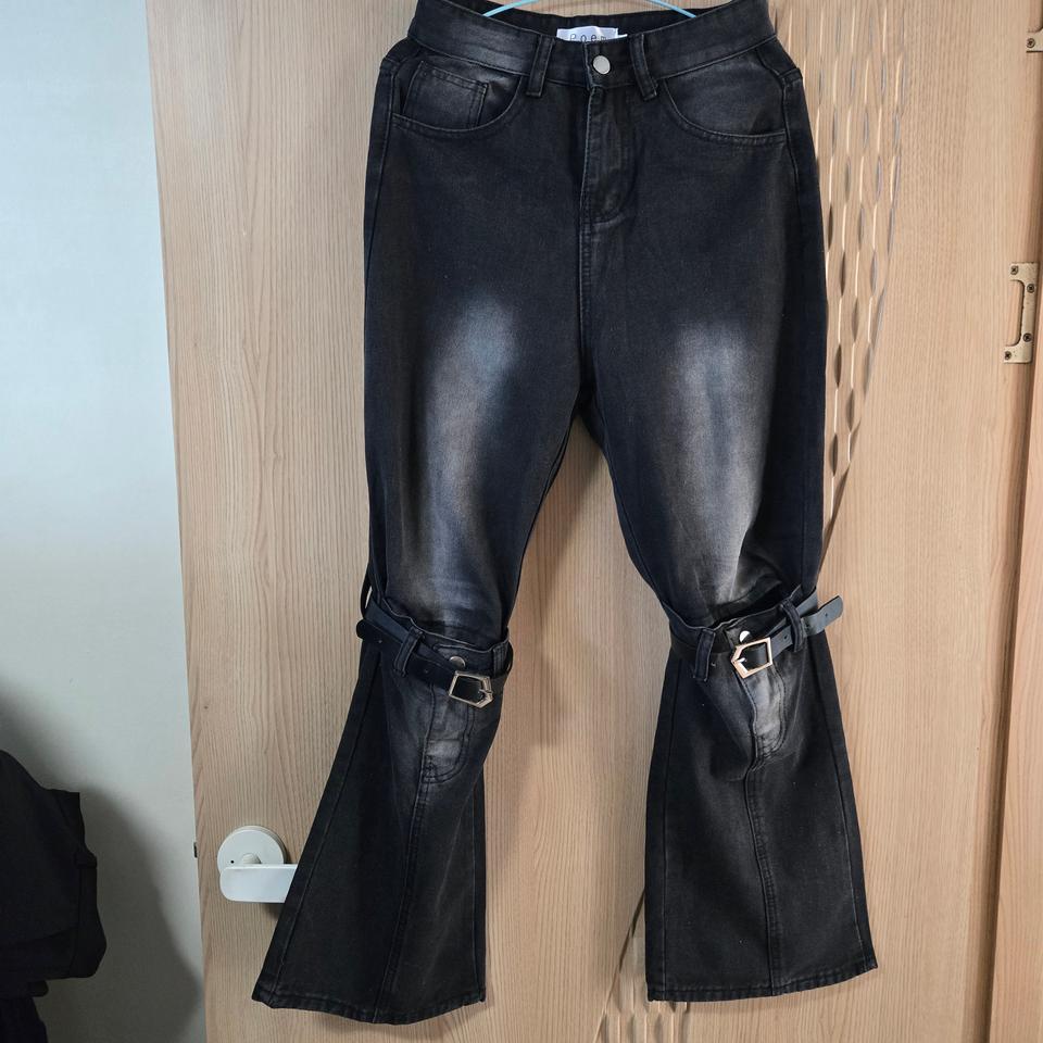 워싱벨트 부츠컷팬츠 흑청 새거 택포