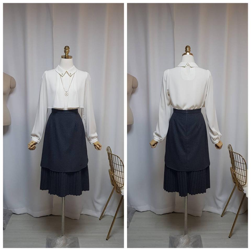 국산 고퀄 울+모직스커트M 새상품(26-27정도)