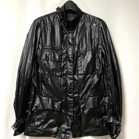 캘빈클라인 여성 블랙 유광 코팅 버클 야상 자켓