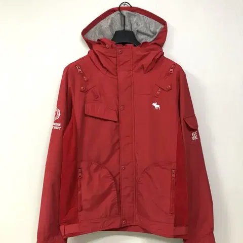 아베크롬비 남녀공용 후드 바람막이 자켓 XL _ 레드