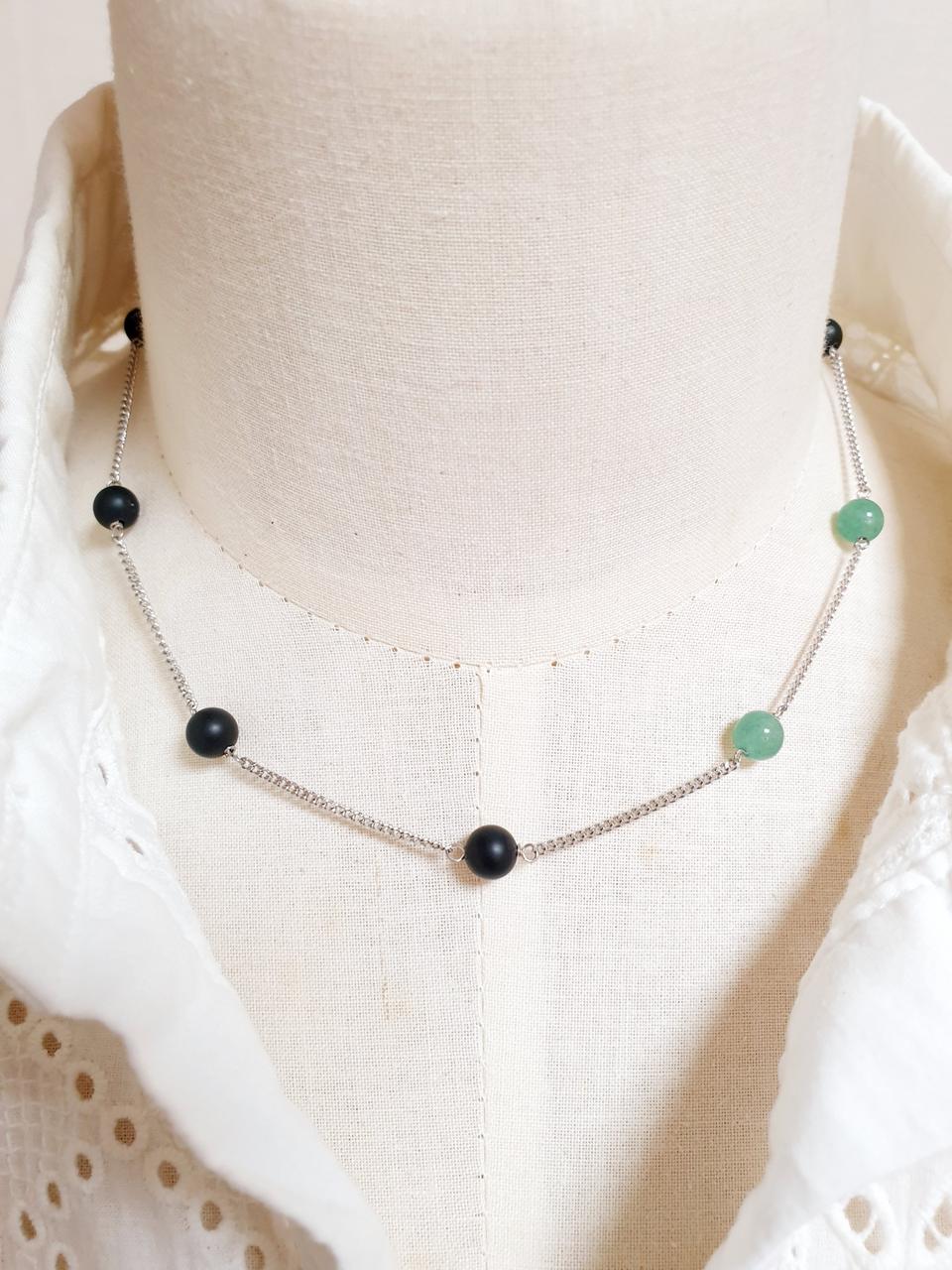 오닉스&그린 아벤츄린 목걸이